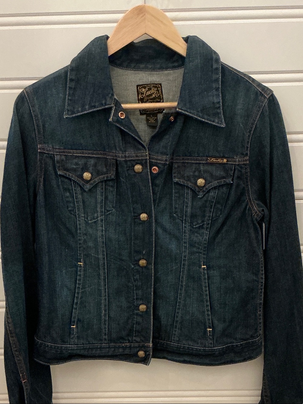 Lucky Brand Indigo Denim Jacket with Contrast Stitching